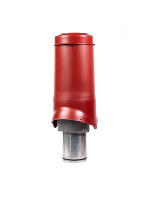 Выход вентиляции KROVENT Pipe VT IS 125х500 изолированный RAL 3009 красный.