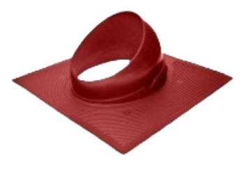 Элемент проходной KROVENT Base-VT 125х150 для мягкой кровли RAL 3009 красный.