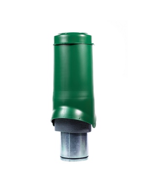 Выход вентиляции KROVENT Pipe VT IS 150х500 изолированный RAL 6005 зеленый.