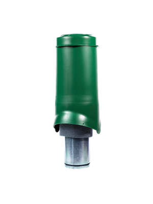 Выход вентиляции KROVENT Pipe VT IS 125х500 изолированный RAL 6005 зеленый.