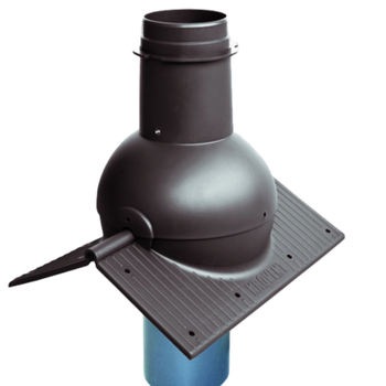 Выход канализации коньковый KROVENT Pipe-cone RAL 9005 черный.