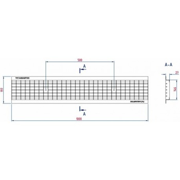 Решетка сварная оцинкованная ячеистая АКВАСТОК Norma DN150 B125 1000х197х27 31531В