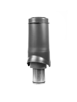 Выход вентиляции KROVENT Pipe VT IS 125х500 изолированный RAL 7024 серый.