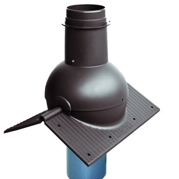 Выход канализации коньковый KROVENT Pipe-cone RAL 9005 черный.